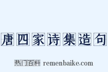 唐四家诗集造句是什么意思的图片